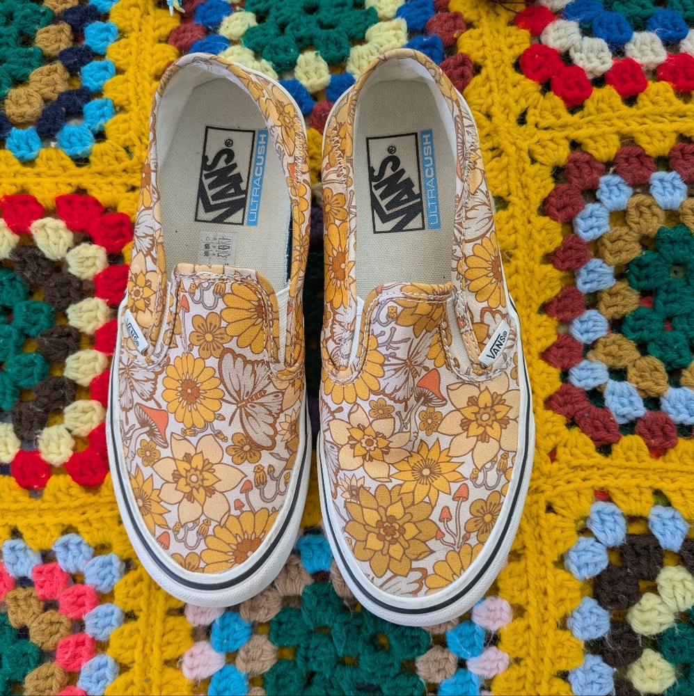 Floral mushroom retro vans
